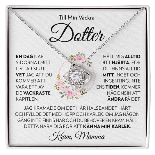 Till Min Vackra Dotter (från Mamma) - Håll Mig i Ditt Hjärta - Halsband Kärleksknop